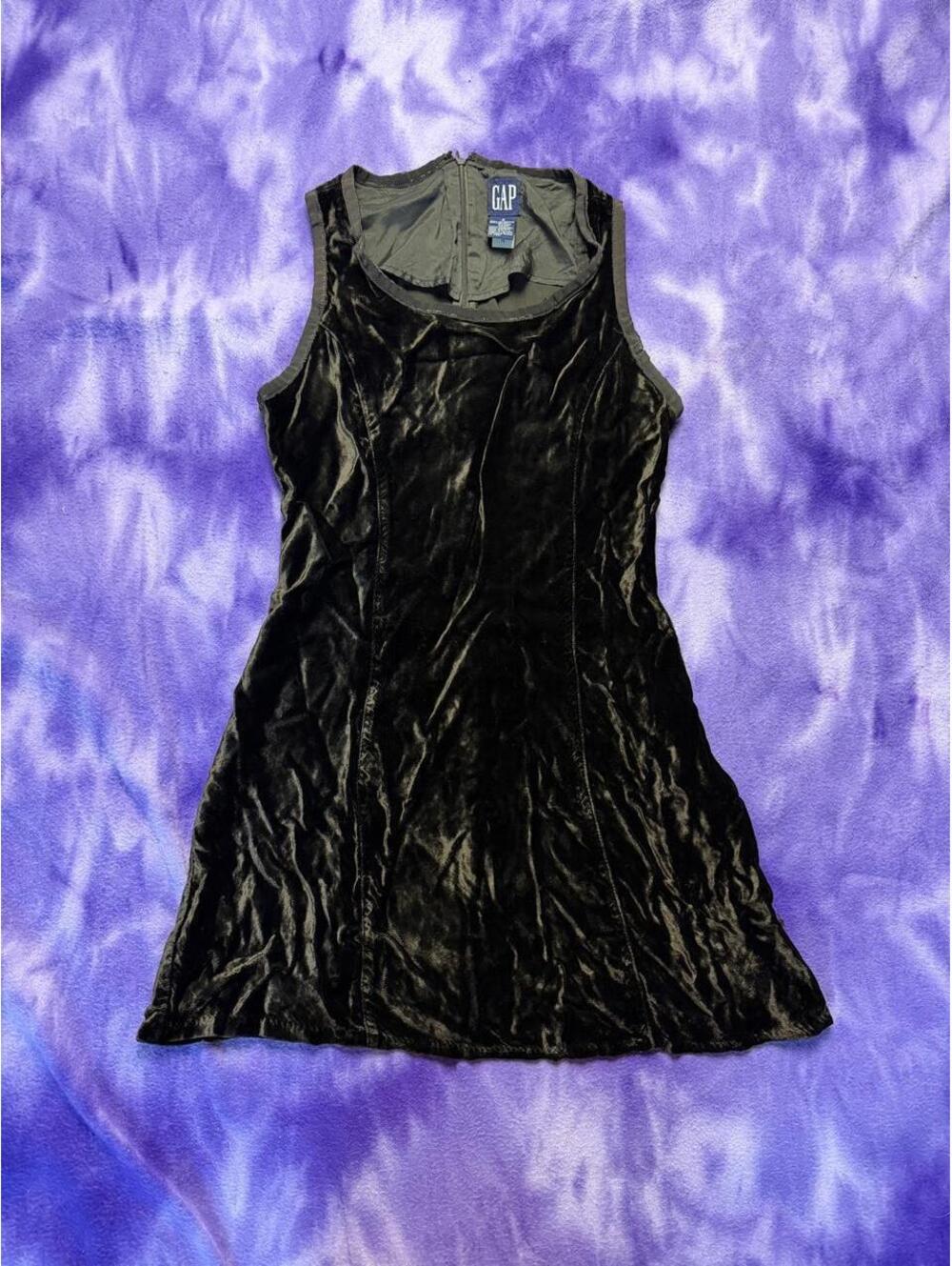 Gap 90s vintage deep brown velvet mini dress